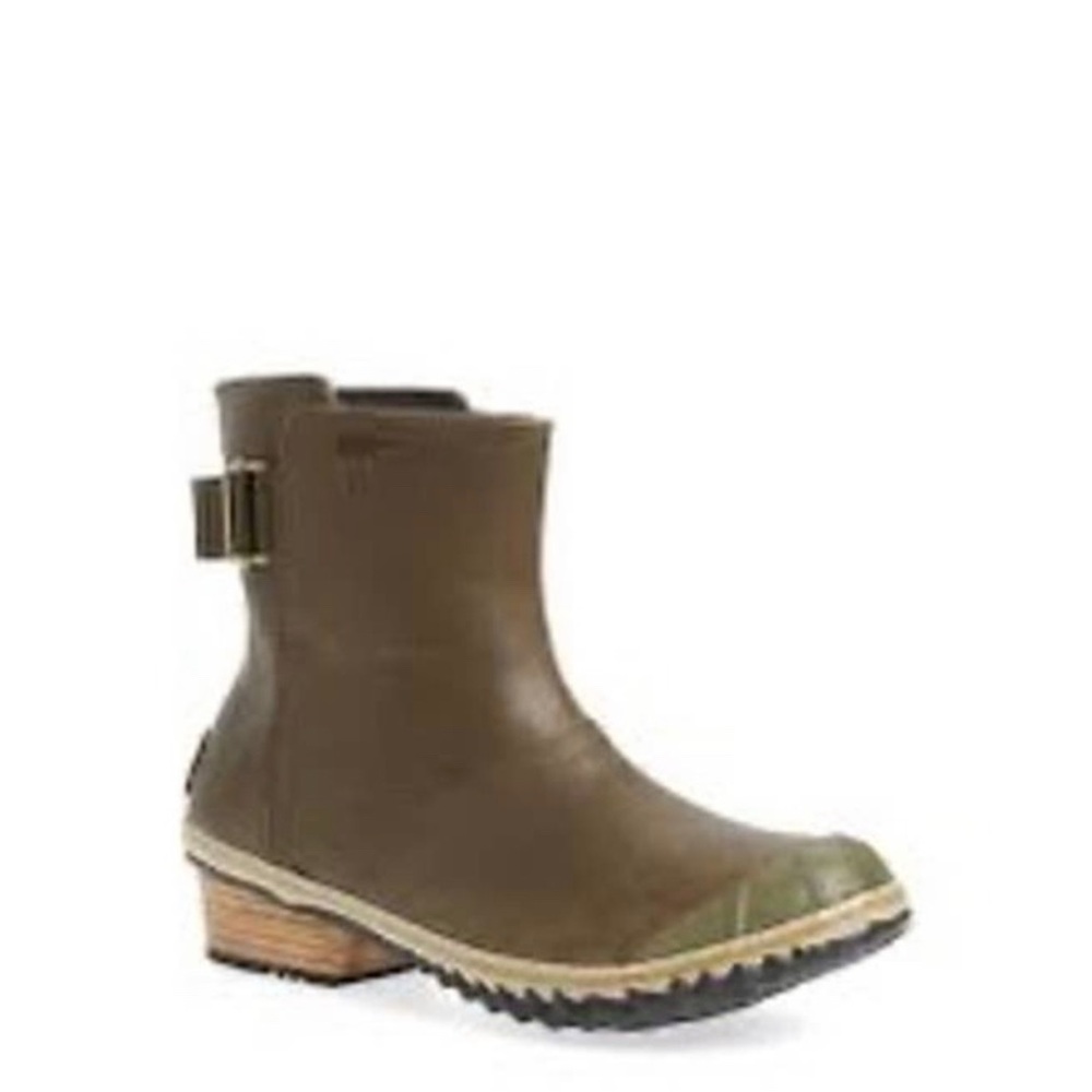 Sorel Waterproof pull on slim boot olive green size 11 - Picture 8 of 8